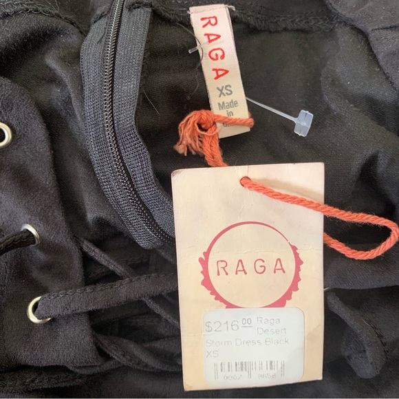 RAGA x Revolve Black Desert Storm Long Sleeve Mini Dress Size XS Lace-Up Front - Picture 6 of 10